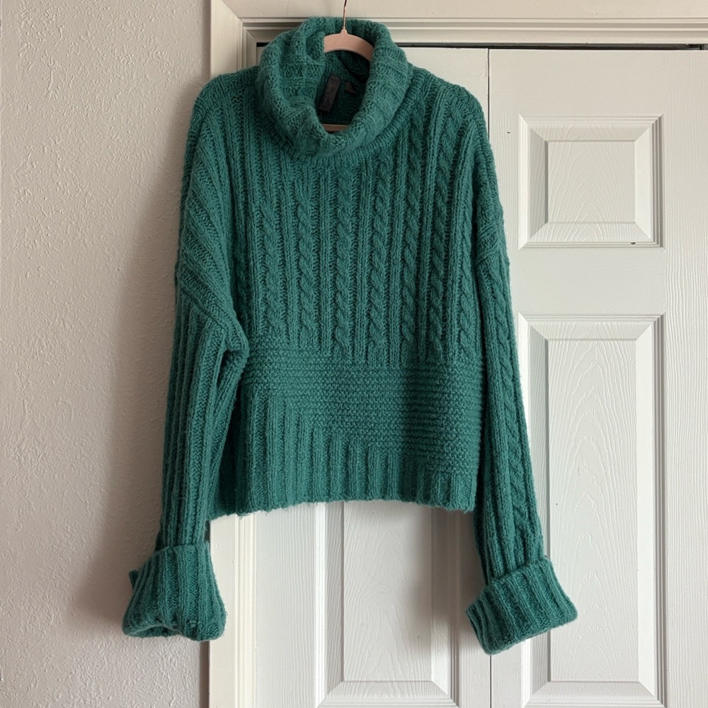 Sweaty Betty Weekender Roll Neck Chunky Knit Alpaca Blend Sweater Large